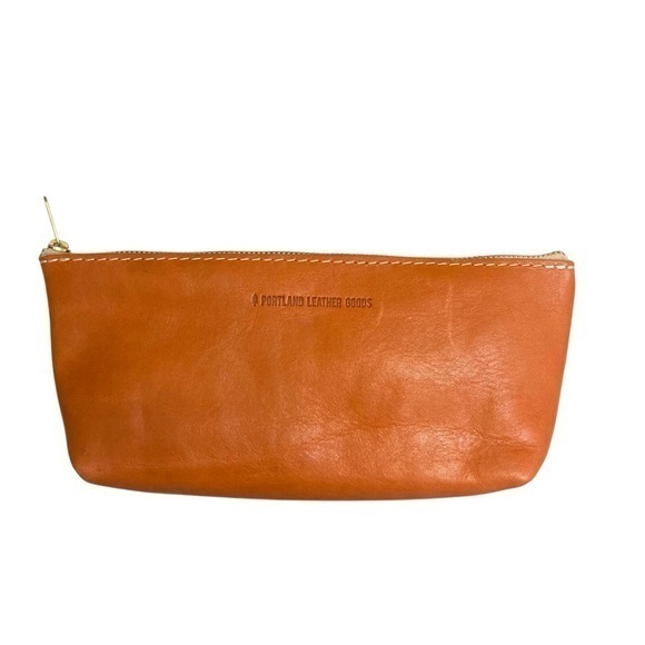 Portland Leather Handbags - Portland leather brown cosmetic clutch bag